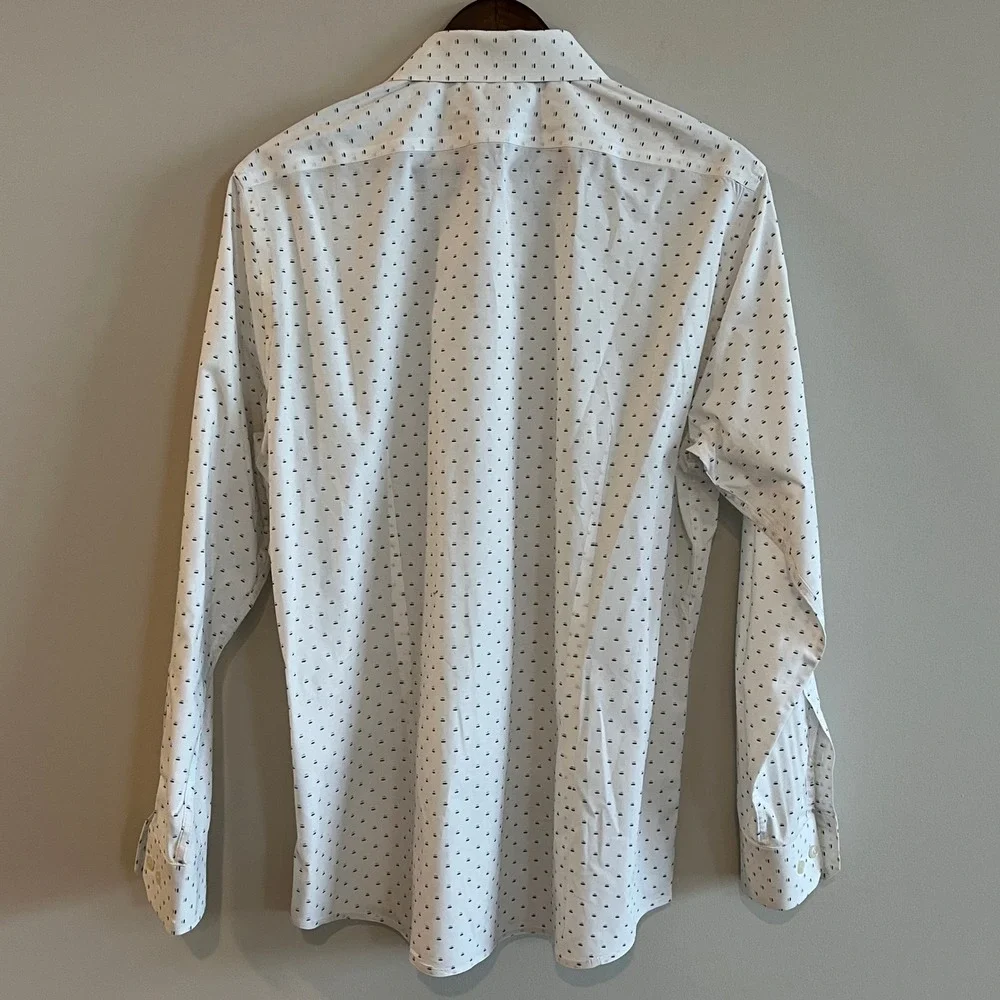 Banana Republic Athletic Fit Geometric Print Wrinkle Resistant Shirt Mens M